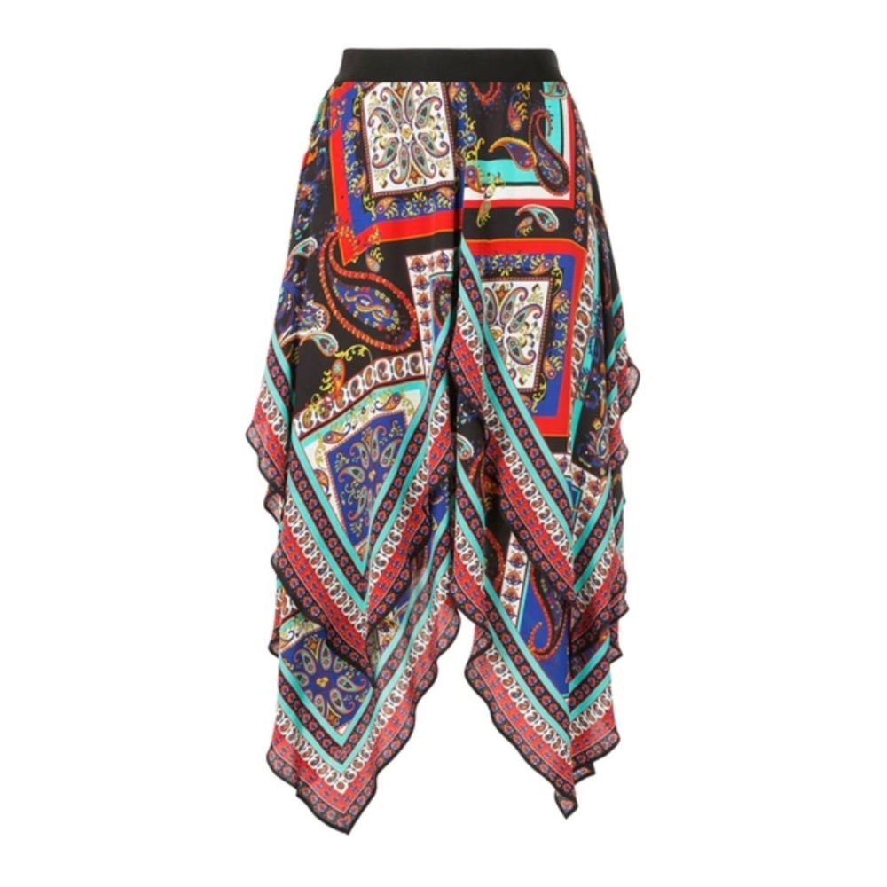 Alice + Olivia Multicolor Asymmetrical Handkerchief Hem Skirt - Picture 3 of 8